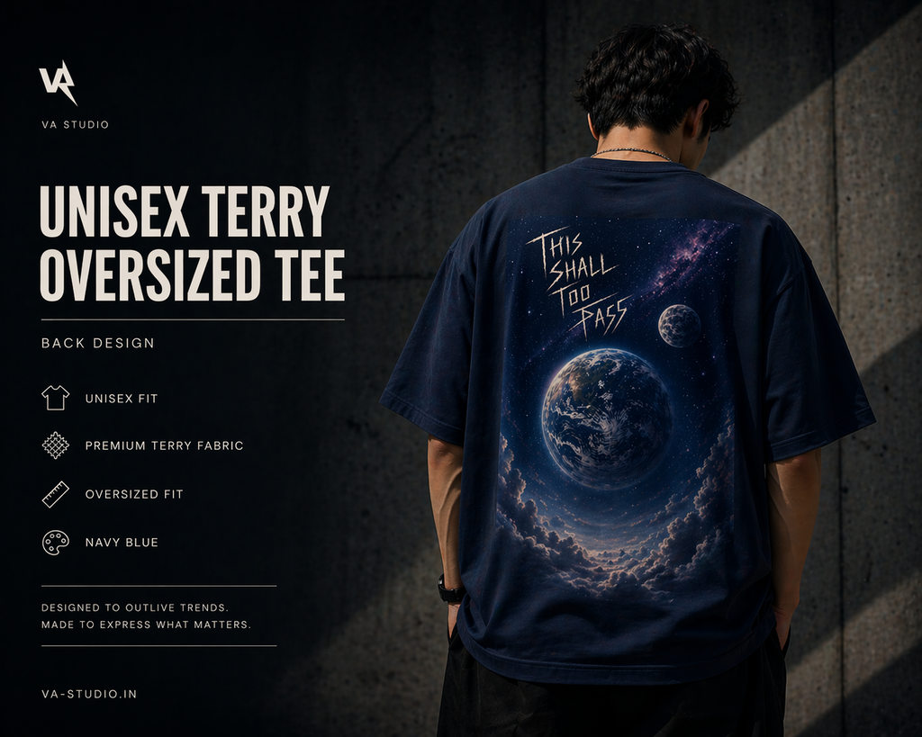 this shall too pass / unisex Terry Oversized Tee