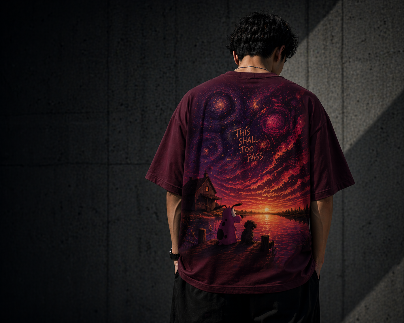 Essential Oversized Tee | Maroon